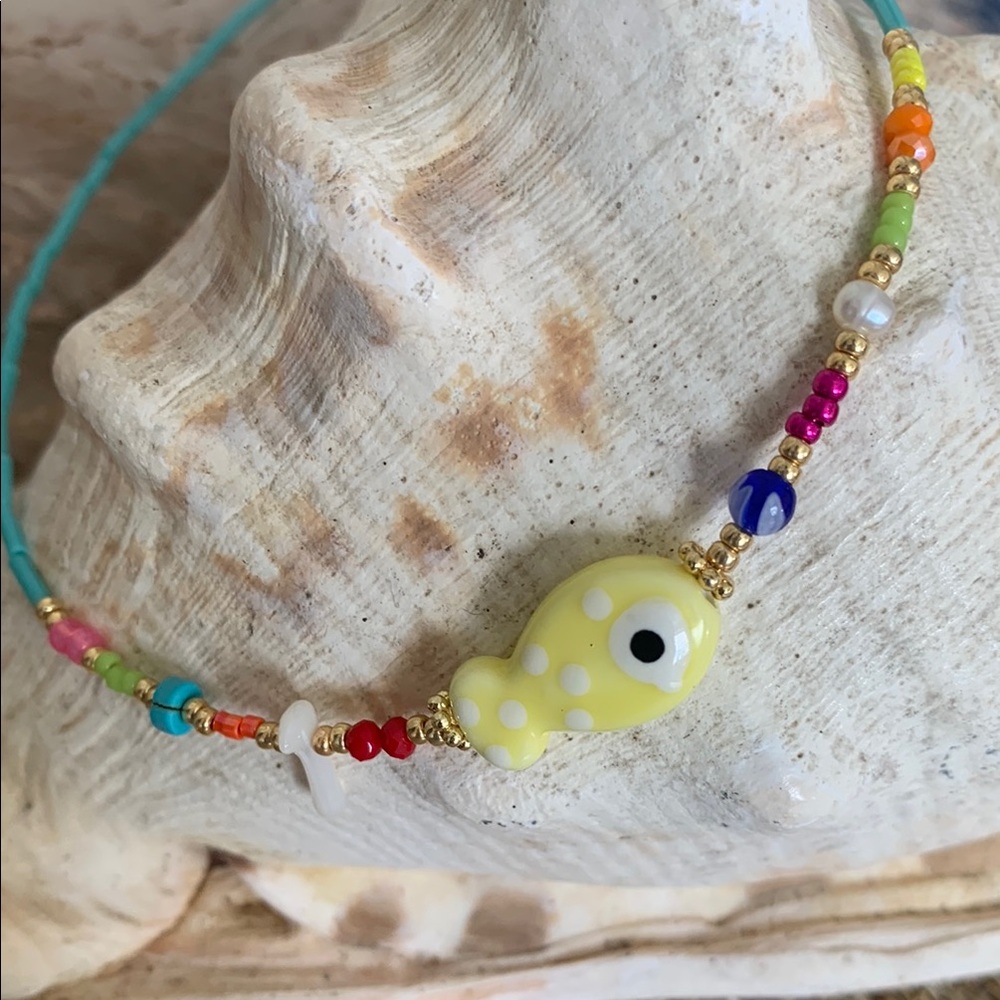 Colorful Fish Beaded Necklace for Kids